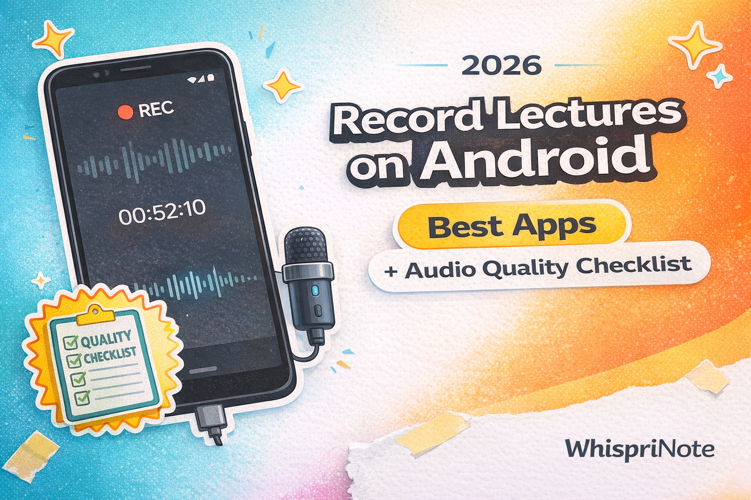 How to Record Lectures on Android (2026): Best Apps + Audio Quality Checklist