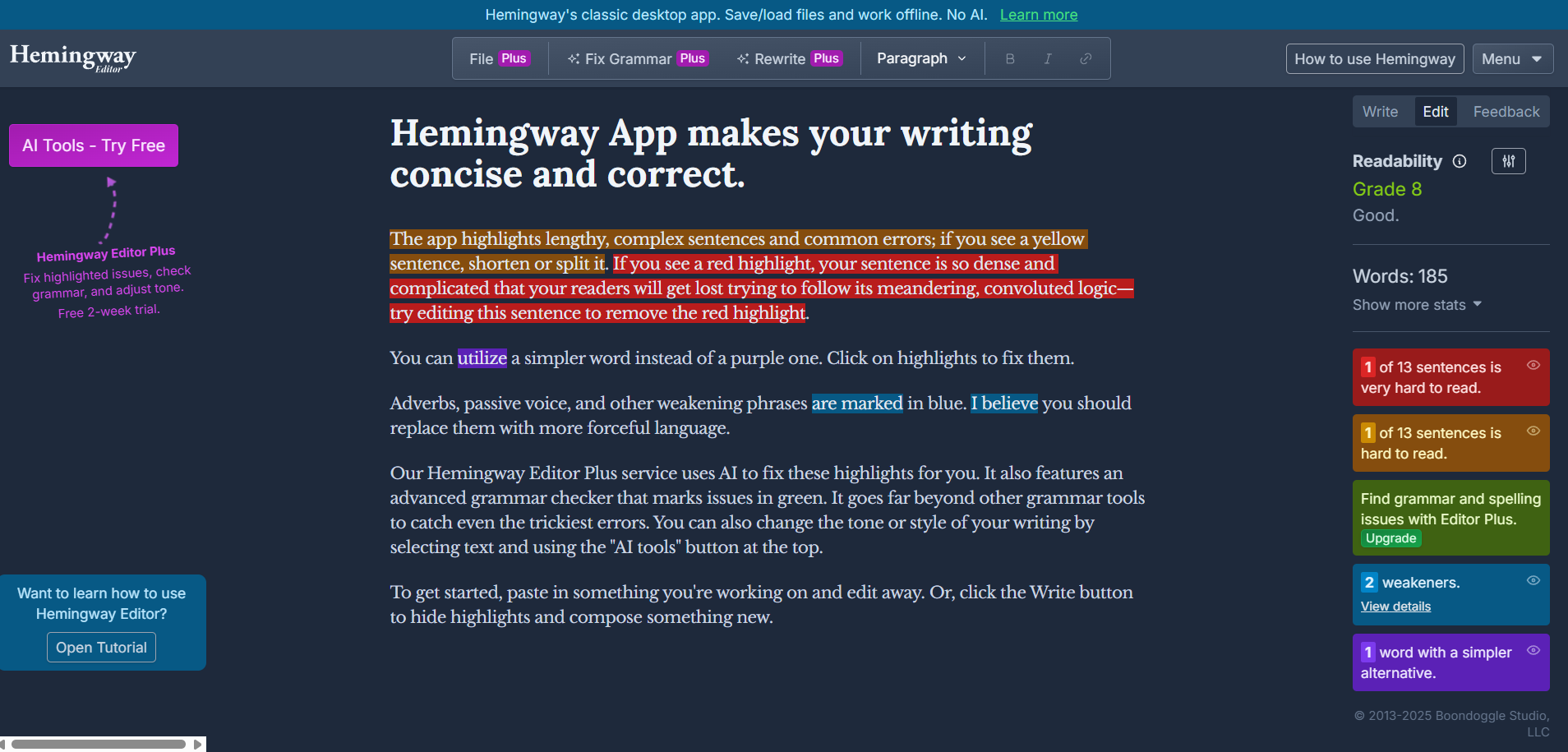 hemingway screenshot