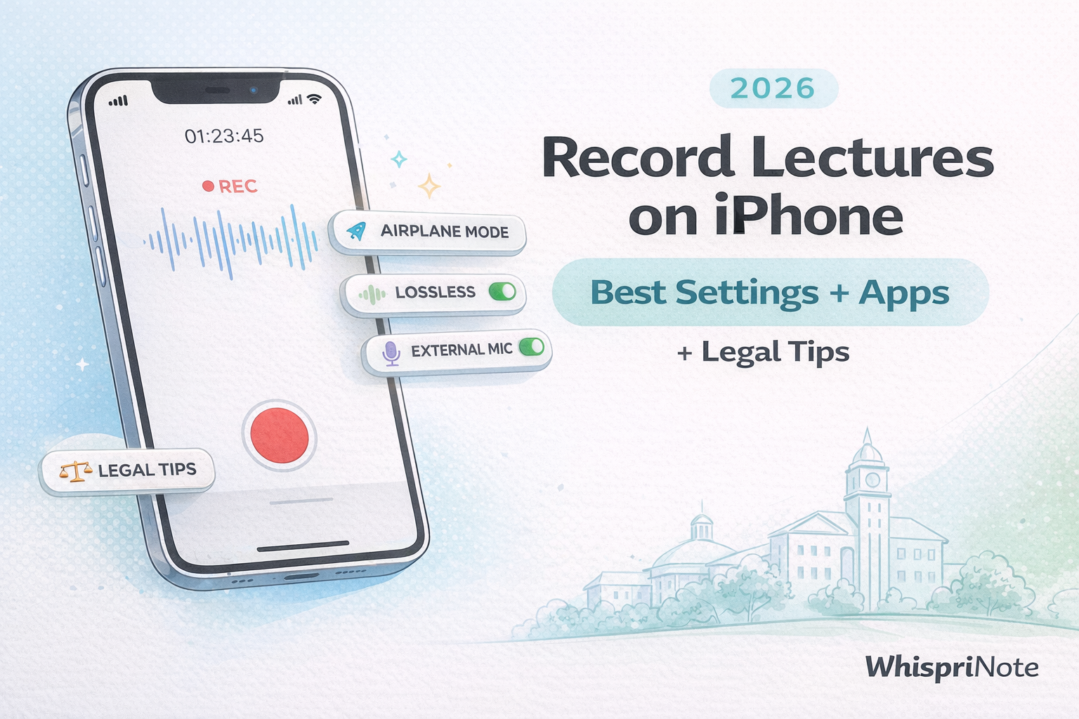 How to Record Lectures on iPhone (2026): Best Settings, Apps, and Legal Tips