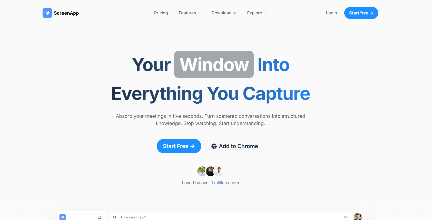 Screenapp website interface