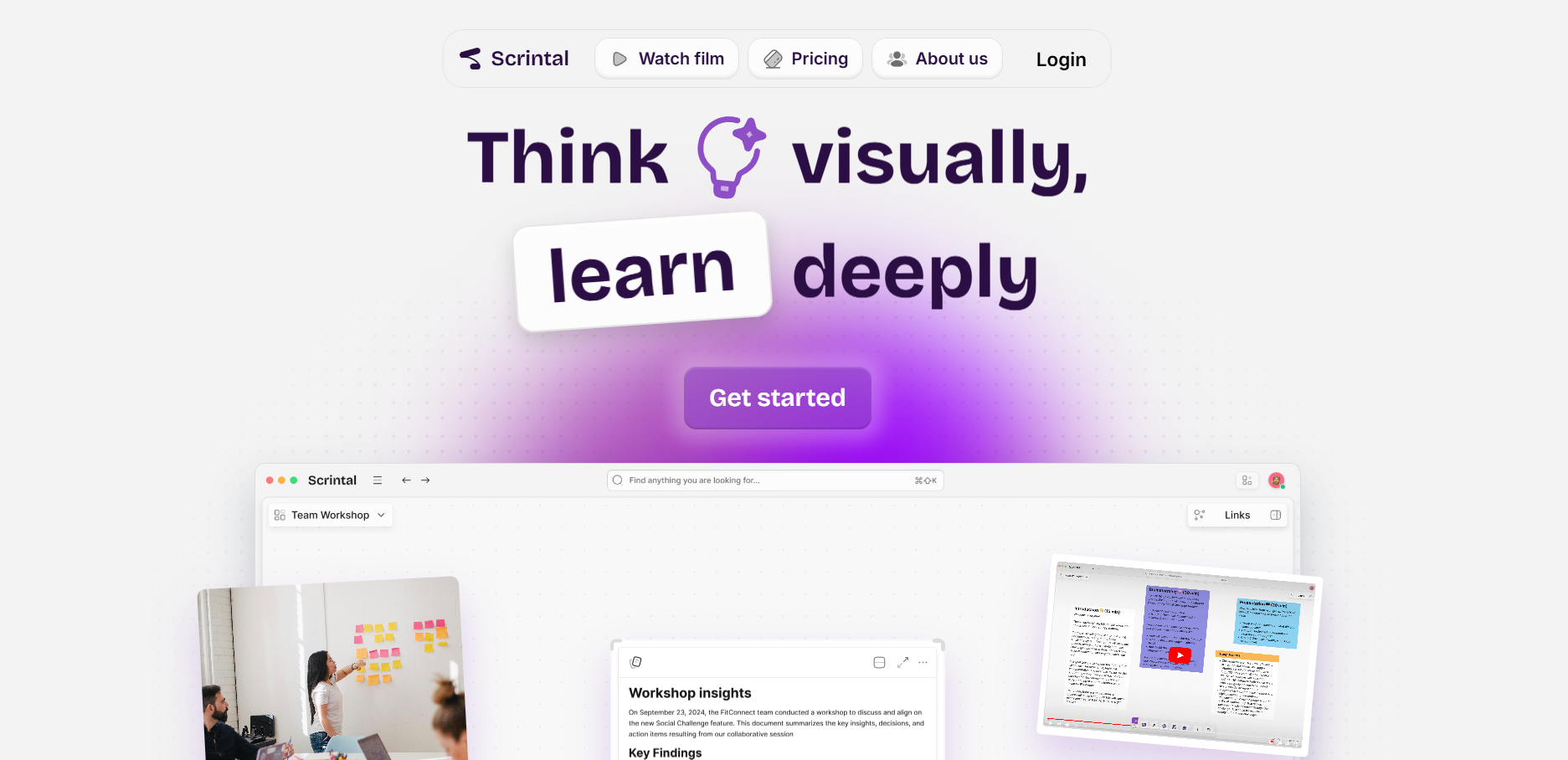 Scrintal website interface