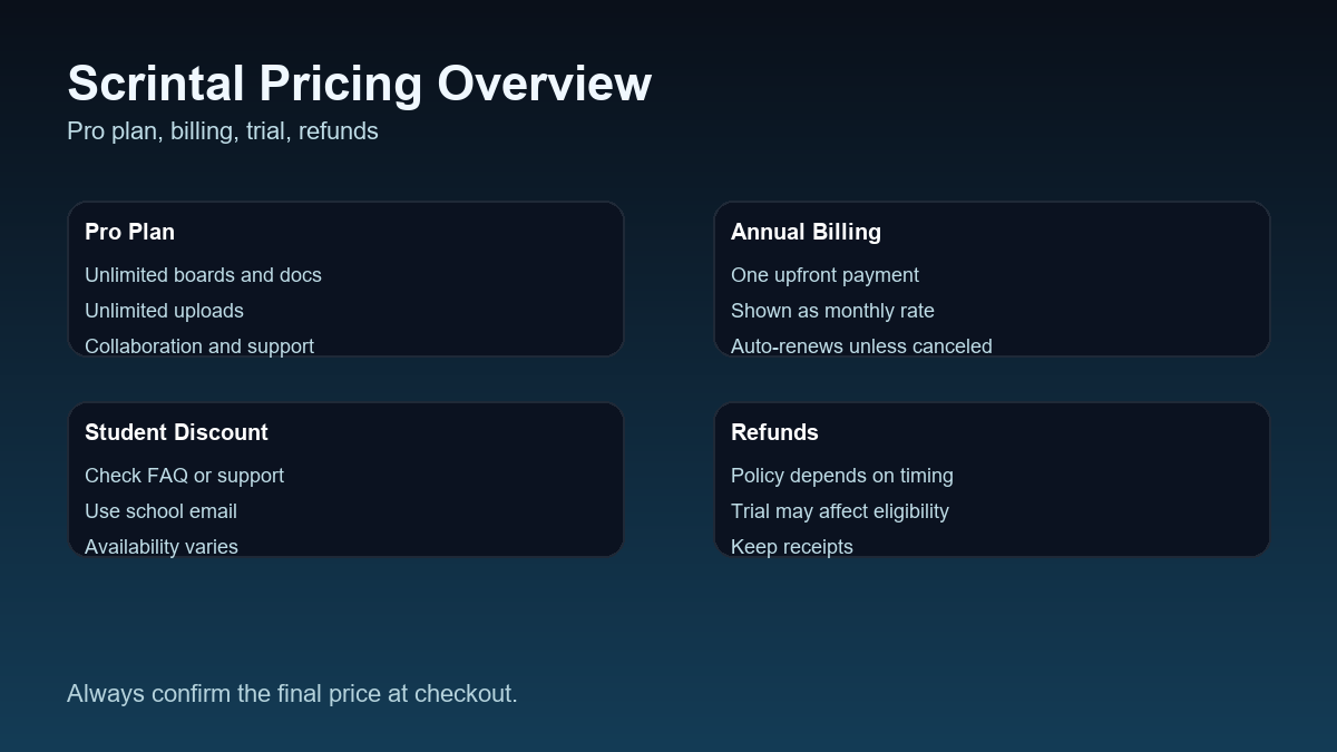 Scrintal pricing overview