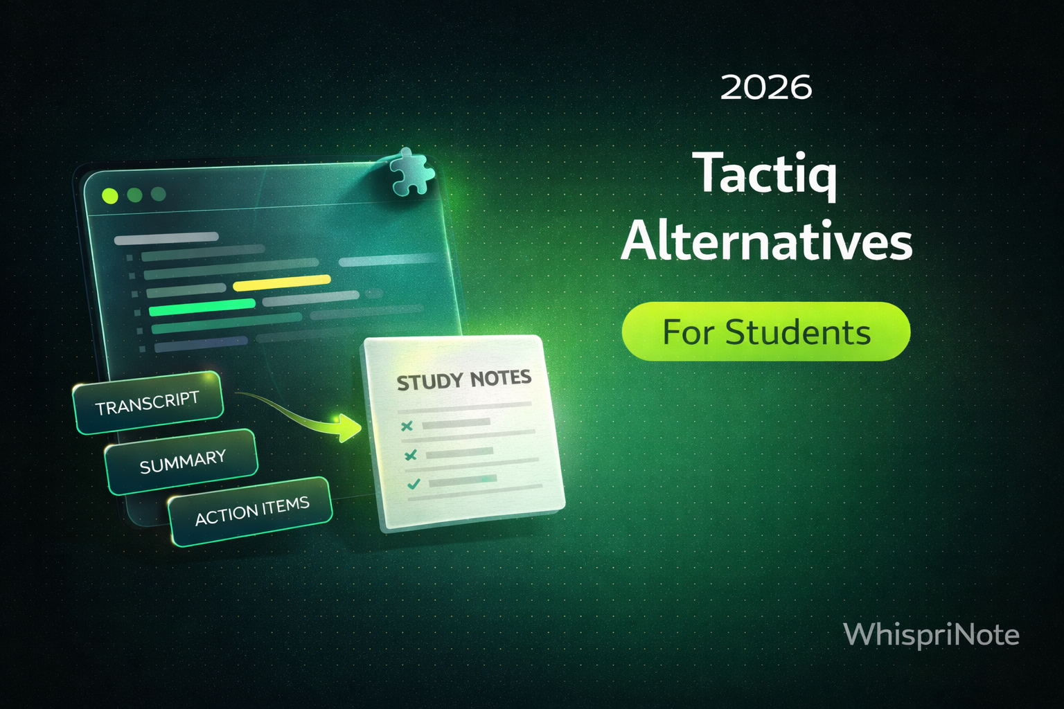 Tactiq Alternatives for Students (2026): Best Picks for Lecture and Meeting Notes