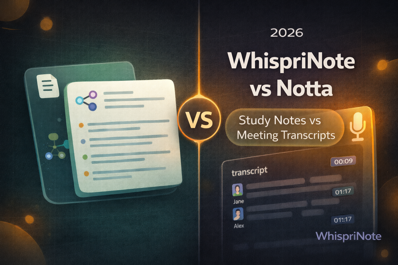 WhispriNote vs Notta (2026): Which AI Note Taker Fits Students?