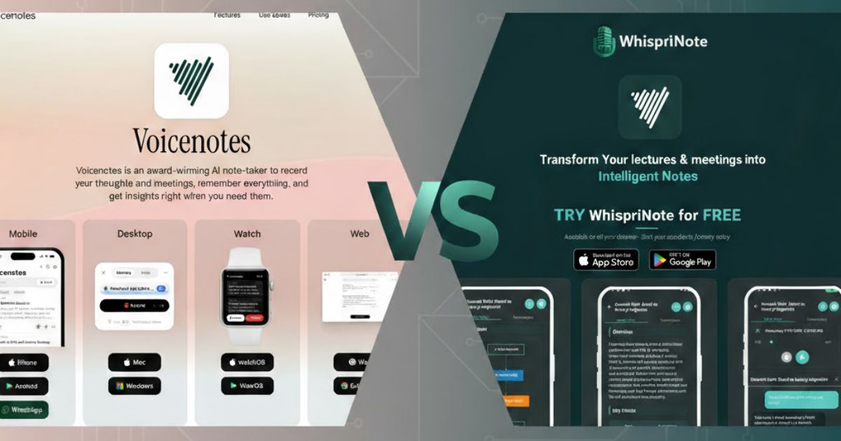 Whisprinote vs. Voicenotes: Which AI Note-Taker is Right for You?